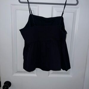 Black peplum tank top